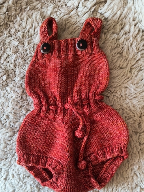 Misha And Puff Other - Misha And Puff Hand-Knit Baby Romper in Burnt Orange
